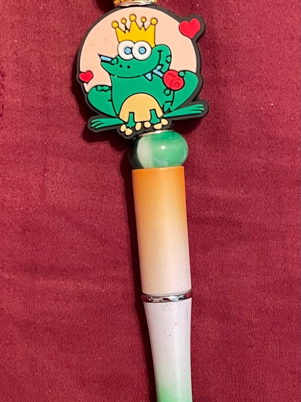 Green Frog Pen- Orange and Green